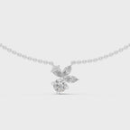 1Multi Shape Diamond Cluster Pendant Necklace