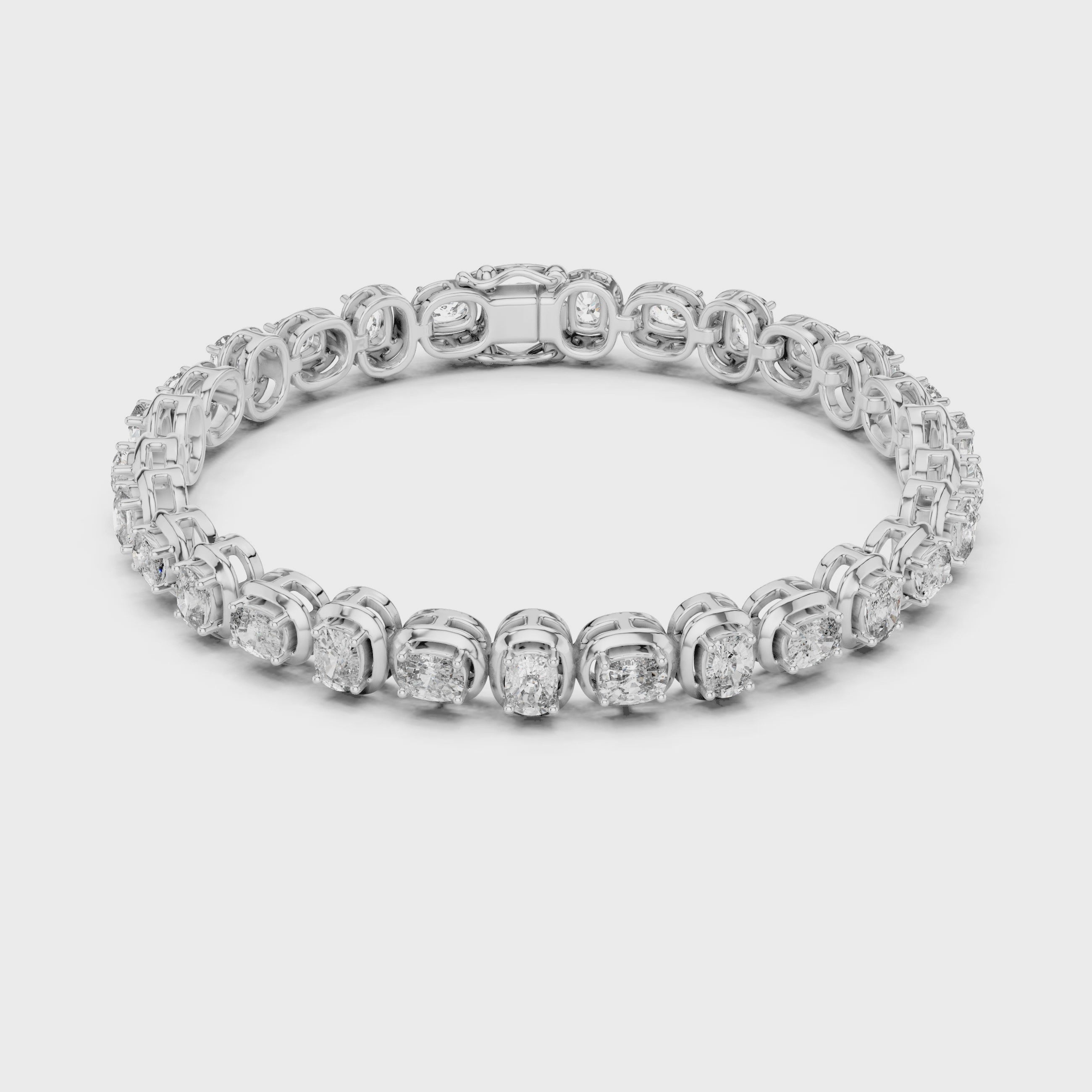 Cushion Diamond Link Tennis Bracelet