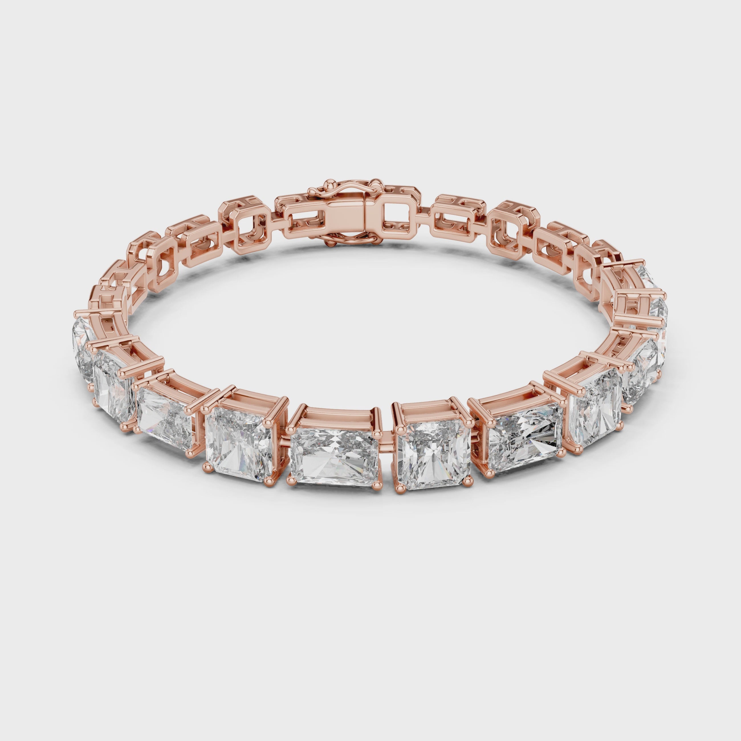 Radiant and Emerald Cut Diamond Bracelet
