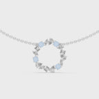 1Multi Shape Diamond Circle Pendant Necklace