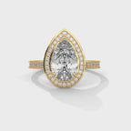 Pear Shape Diamond Halo Engagement Ring