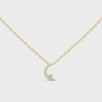 1Crescent Moon Diamond Pendant Necklace