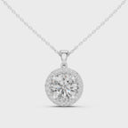 1Large Round Diamond Halo Pendant