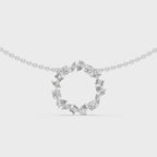 1Multi Shape Diamond Circle Pendant Necklace