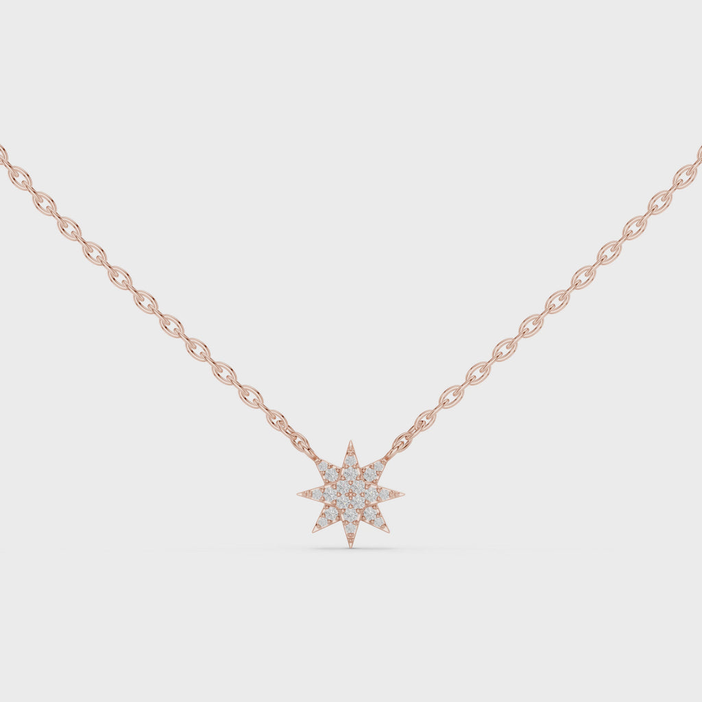 1Diamond Starburst Pendant Necklace