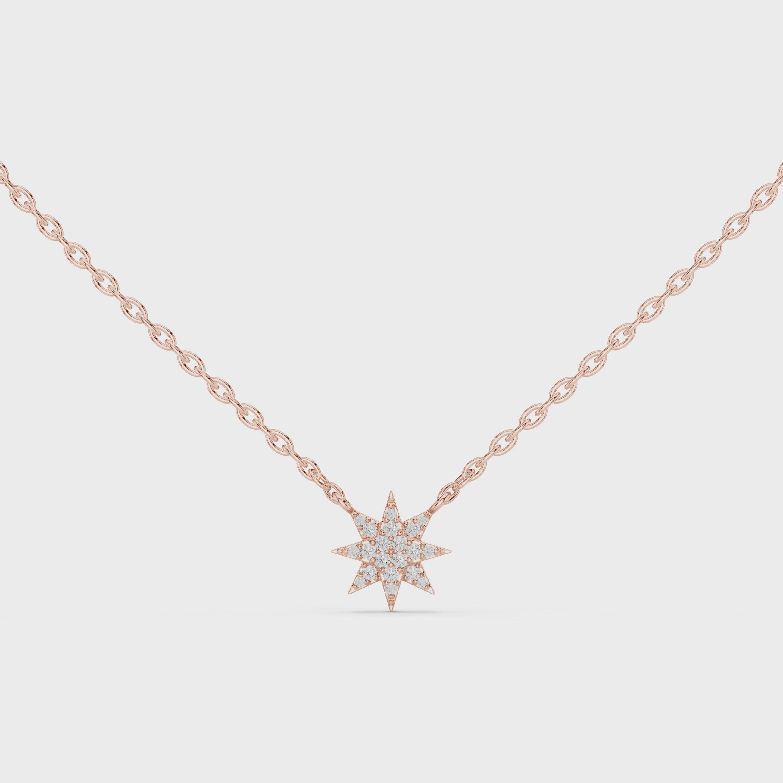 1Diamond Starburst Pendant Necklace