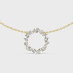 1Multi Shape Diamond Circle Pendant Necklace