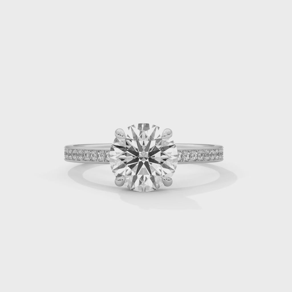 Round Diamond Pavé Engagement Ring