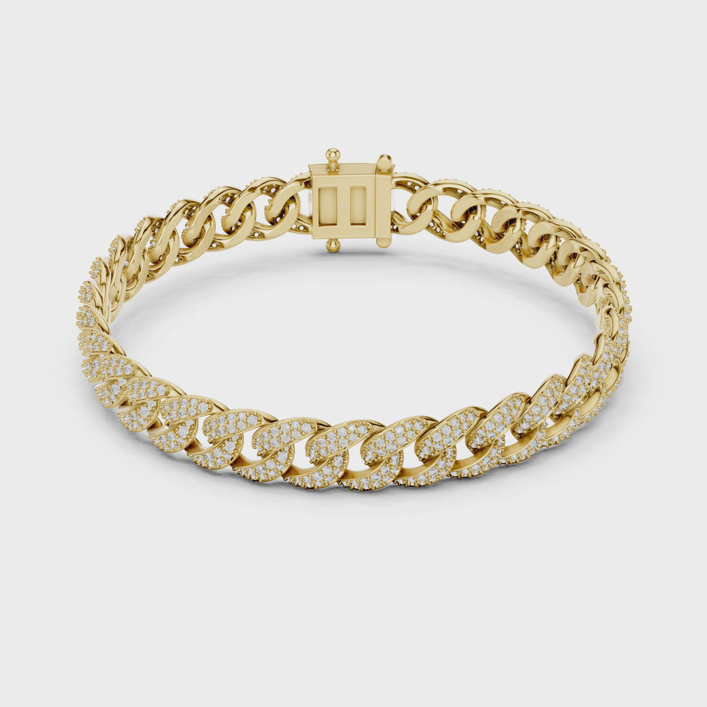 Iced Out Cuban Link Diamond Bracelet