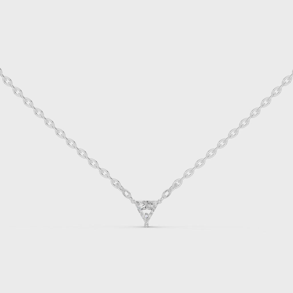 1Triangle Diamond Solitaire Pendant Necklace