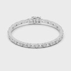 Emerald Cut Diamond Link Tennis Bracelet