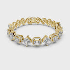 Emerald Diamond Halo Tennis Bracelet