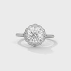 Round Diamonds Halo Engagement Ring