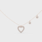 1Heart Diamond Halo Pendant Necklace