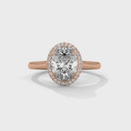 Oval Diamond Halo Engagement Ring