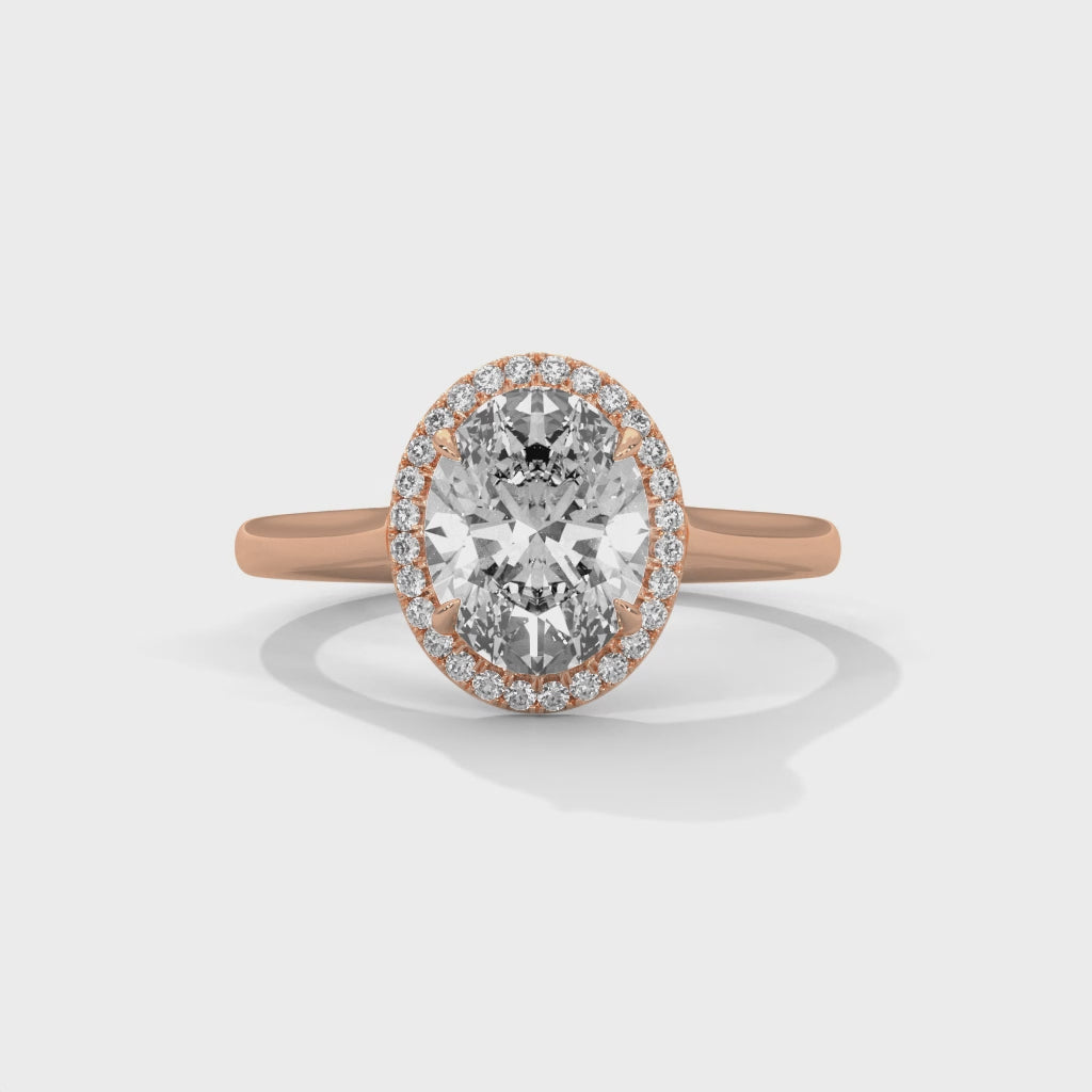 Oval Diamond Halo Engagement Ring