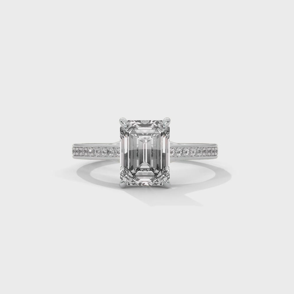 Radiant Cut Diamond Pavé Engagement Ring