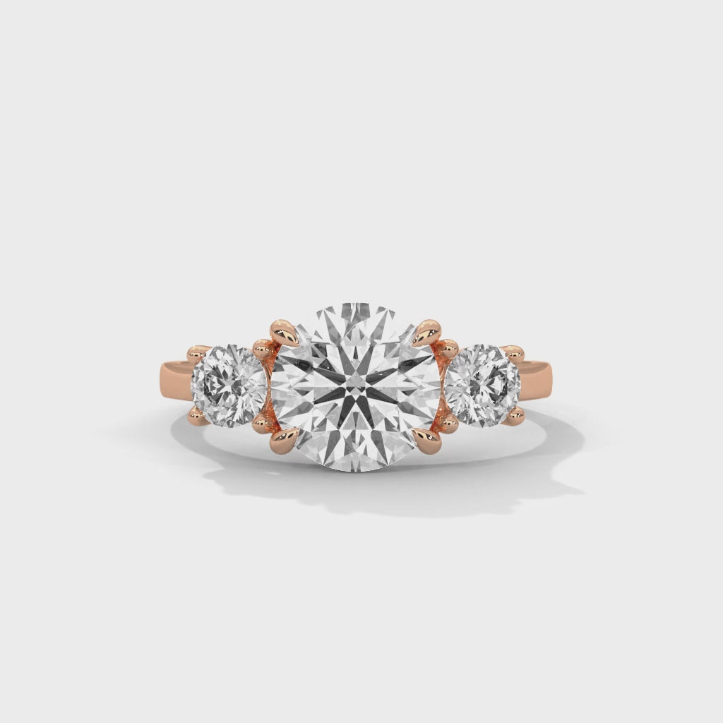 Three Stone Round Diamond Engagement Ring