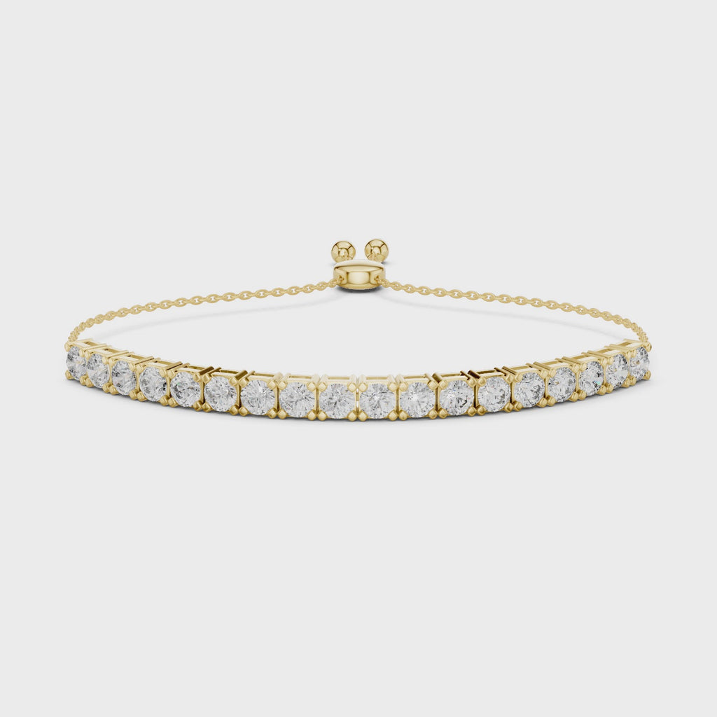 Round Diamond Adjustable Slider Bracelet