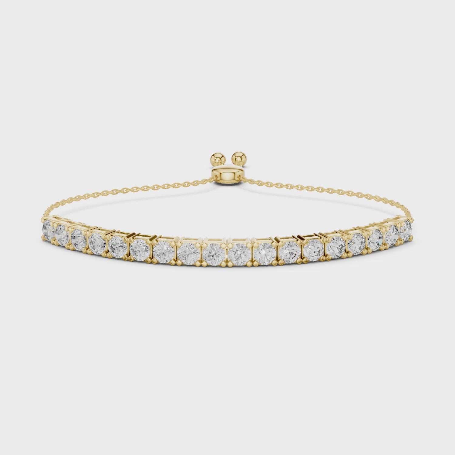 Round Diamond Adjustable Slider Bracelet