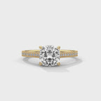 Cushion Cut Diamond Pavé Engagement Ring