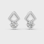 Round Diamond Geometric Stud Earrings