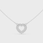 1Diamond Heart Halo Pendant Necklace
