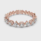 Emerald Diamond Halo Tennis Bracelet