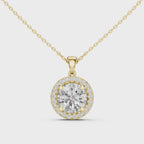 1Large Round Diamond Halo Pendant
