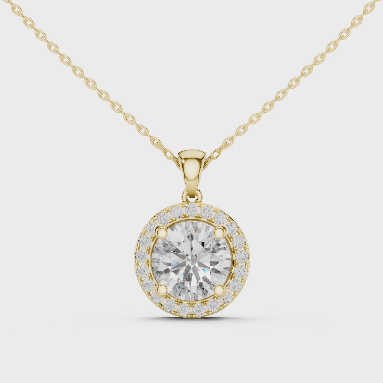 1Large Round Diamond Halo Pendant