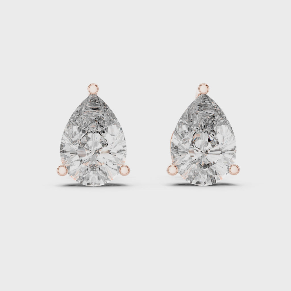 Pear Shape Diamond Stud Earrings