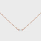 1Baguette Diamond Minimal Bar Pendant