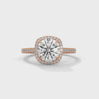 Round Diamond Halo Pavé Engagement Ring