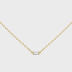 1Baguette Diamond Minimal Bar Pendant