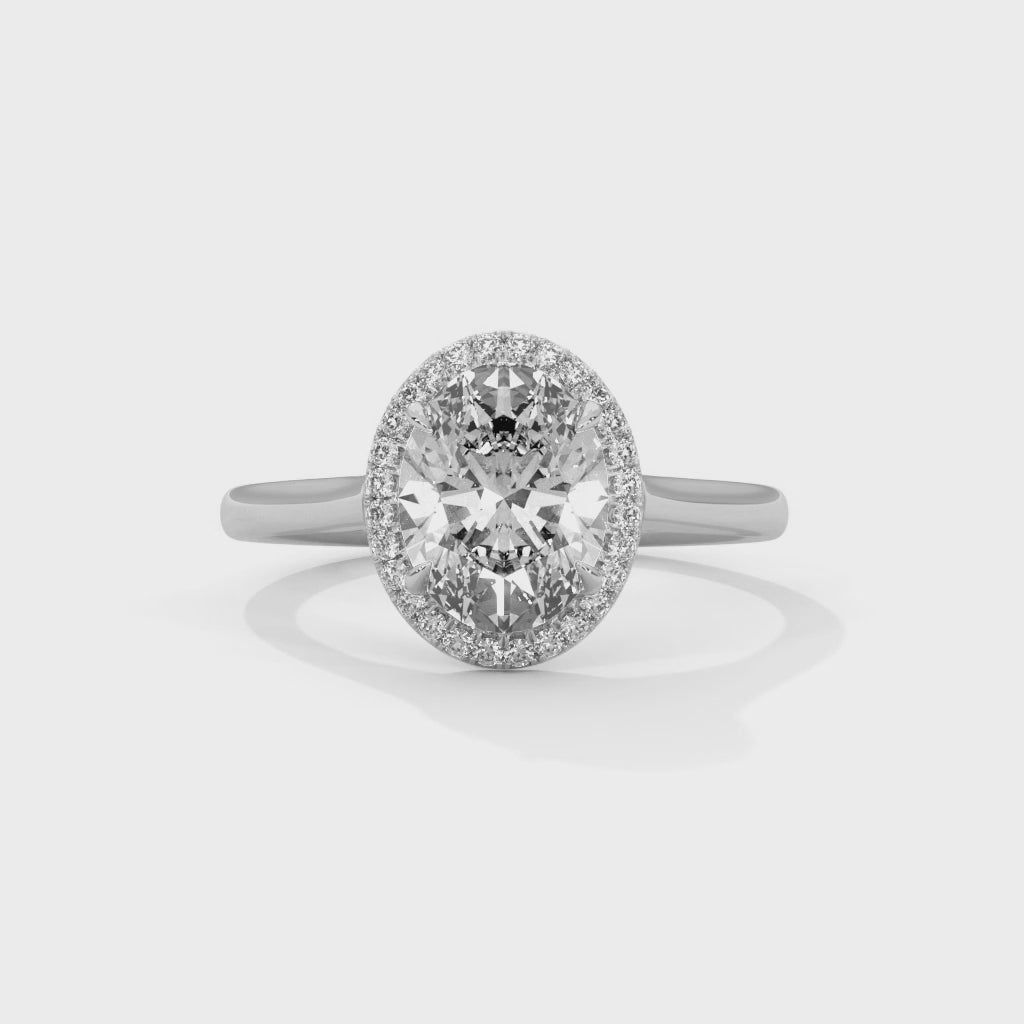 Oval Diamond Halo Engagement Ring