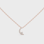 1Crescent Moon Diamond Pendant Necklace