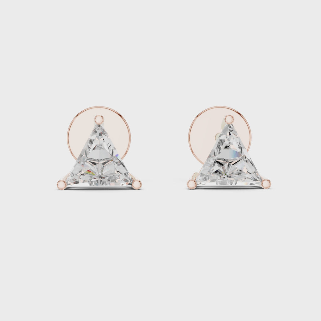 Triangle Diamond Stud Earrings