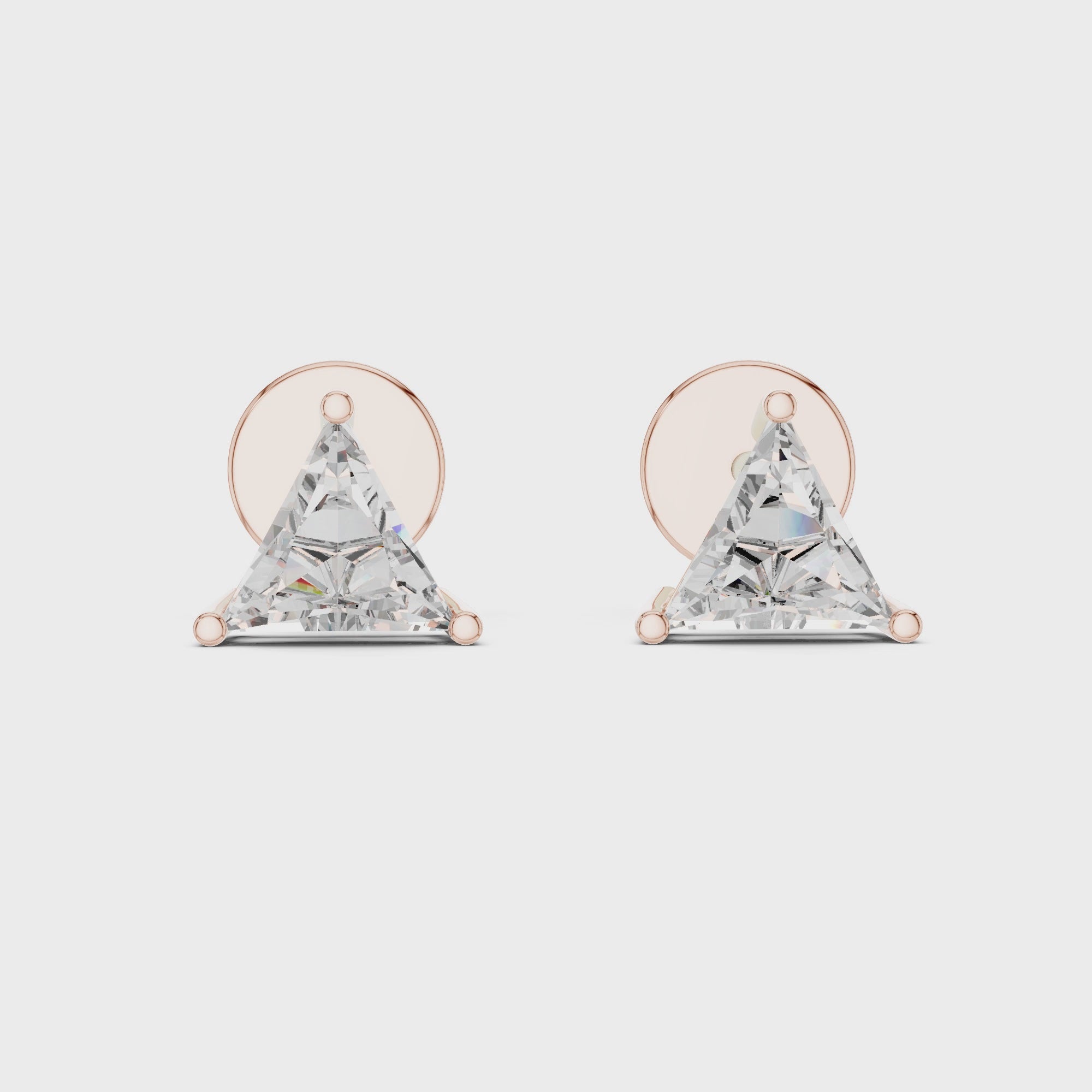 1Triangle Diamond Stud Earrings