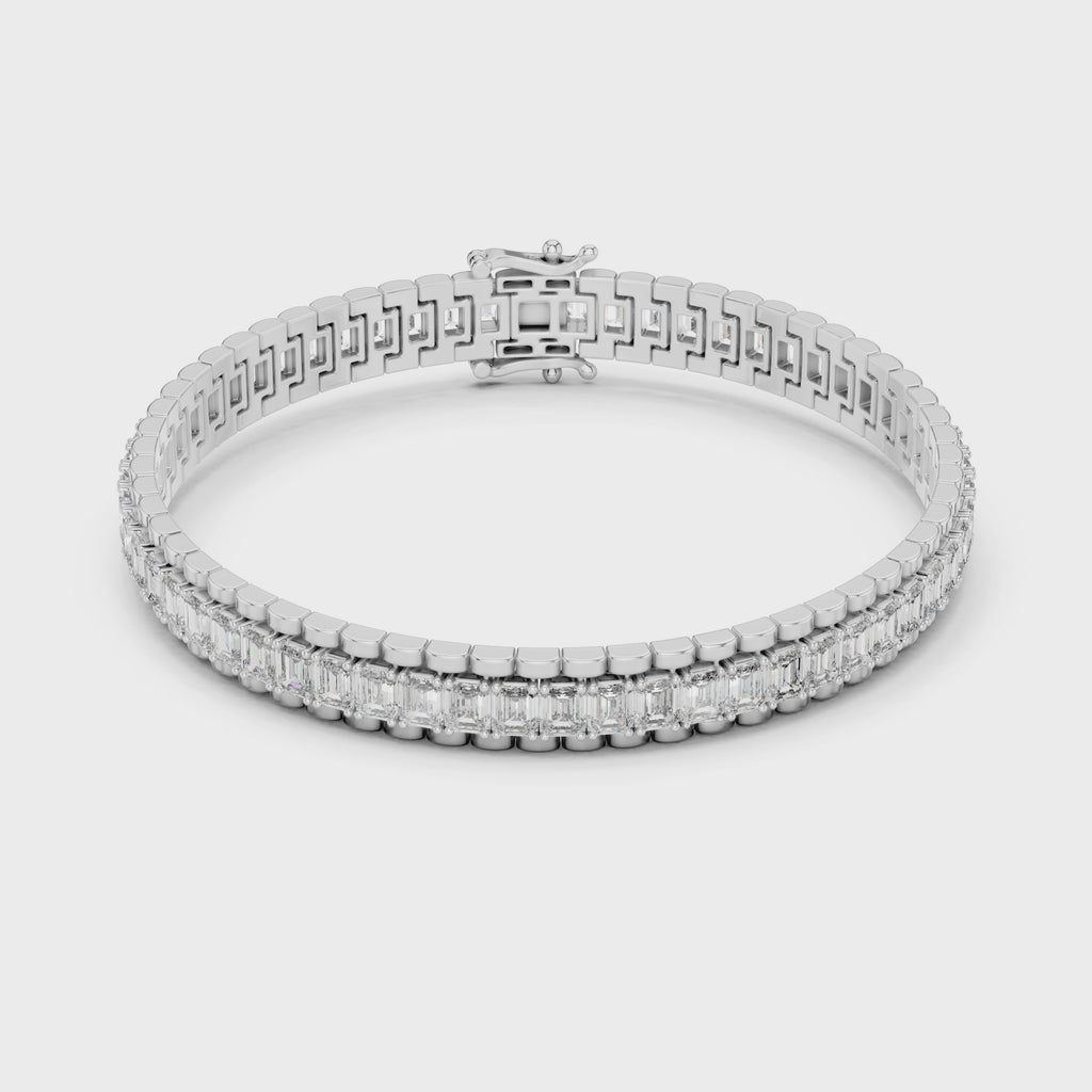 Emerald Cut Diamond Tennis Bracelet