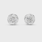Round Diamond Swirl Stud Earrings