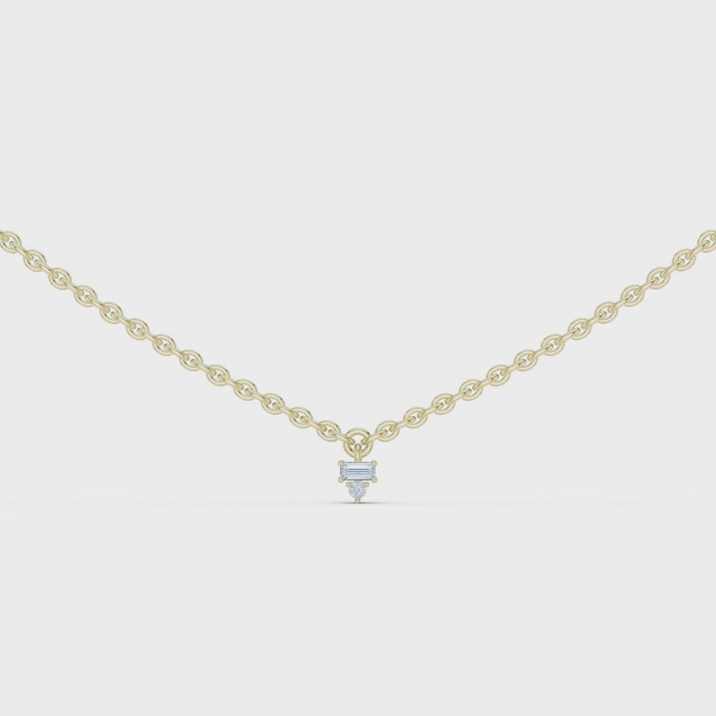 1Minimal Diamond Drop Pendant Necklace