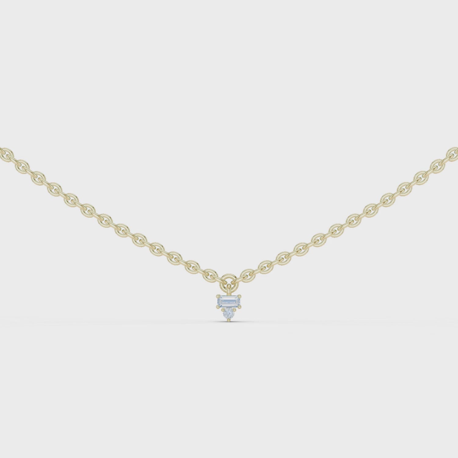 1Minimal Diamond Drop Pendant Necklace