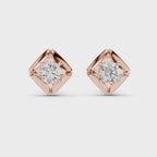 Round Diamond Star Stud Earrings