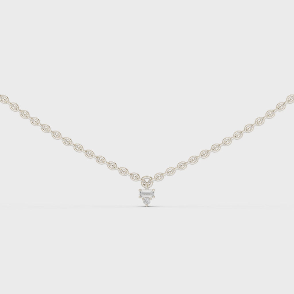 1Minimal Diamond Drop Pendant Necklace