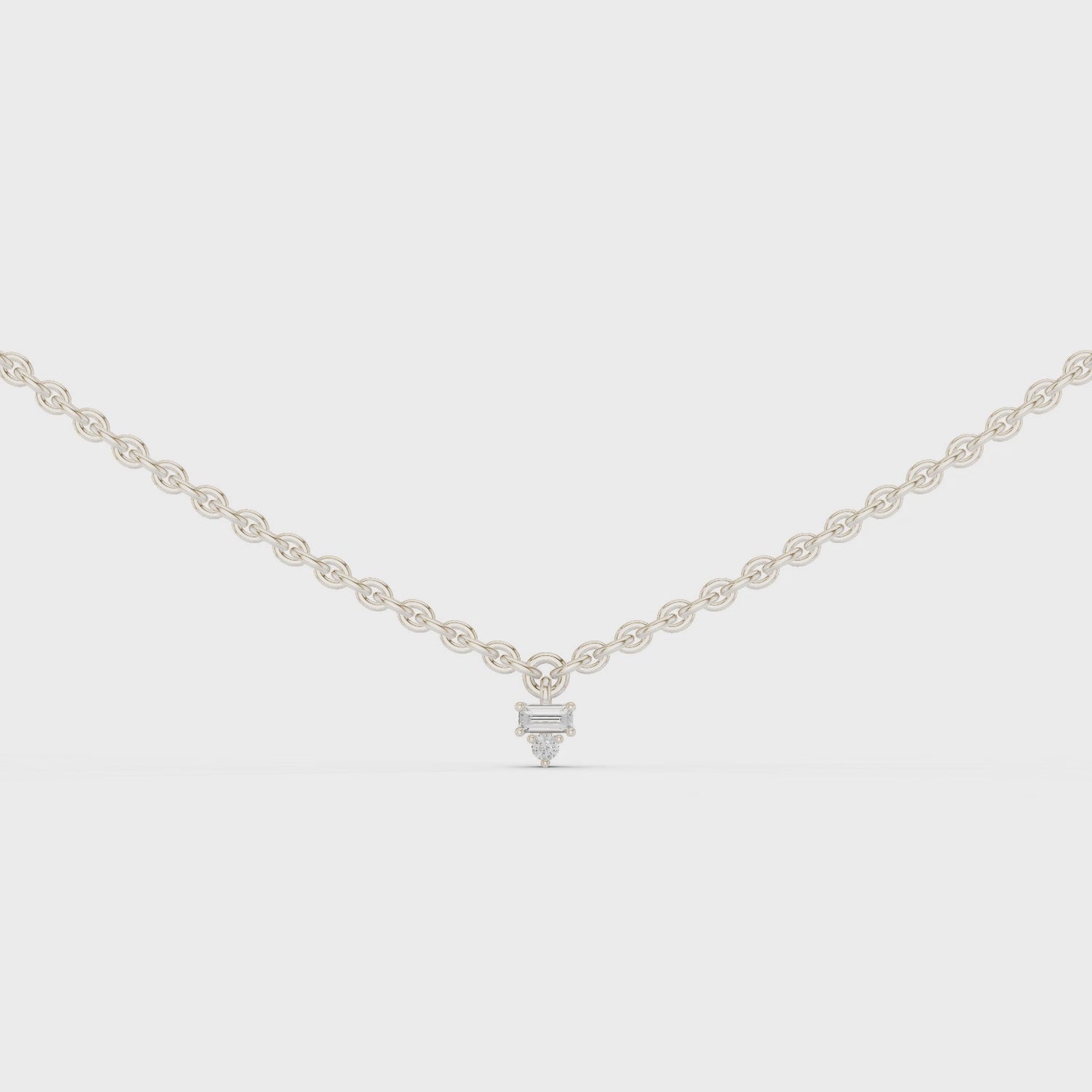 Minimal Diamond Drop Pendant Necklace
